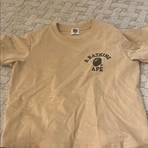 Bape Cream and Brown Short Sleeve Tee